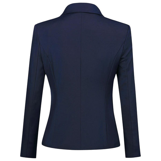 Female Professional Formal Solid Color Suit Two Button Notched Lapel Suit (Blazer and Pants)