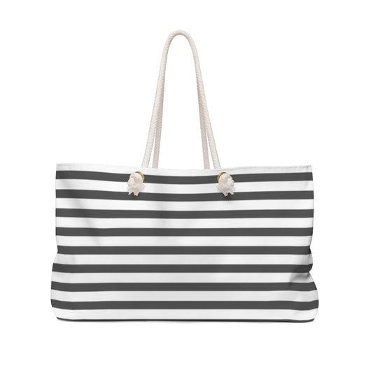 Tote Bag - Grey & White Stripes