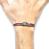 Bordeaux Red Tenby Silver & Leather Bracelet