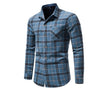 Men Long Sleeve Flannel Plaid Casual Shirts, S-2XL