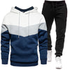 Sports Suit Men's 2022 Autumn Winter Oversize Hooded Sweater Pants Color blocking 2-piece suit Light board