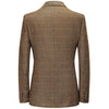 Men's Casual Notched Lapel Single-breasted Check Blazer