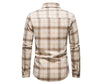 Men Long Sleeve Flannel Plaid Casual Shirts, S-2XL