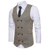 Men's Gentleman Wheat Ear Double-breasted Suit Retro Vest