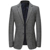 Men's Casual Notched Lapel Single-breasted Check Blazer