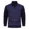 Men's Zipper Cotton Jacket Business Casual Coat Knit Sleeves