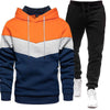 Sports Suit Men's 2022 Autumn Winter Oversize Hooded Sweater Pants Color blocking 2-piece suit Light board