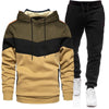 Sports Suit Men's 2022 Autumn Winter Oversize Hooded Sweater Pants Color blocking 2-piece suit Light board