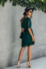 V Neck Ruffled Hem Wrap Dress