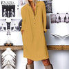 Autumn Fashion Solid Long Shirt Dress