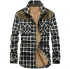 Men's Casual Long Sleeve Fleece Sherpa Flannel Plaid Shirt