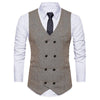 Men's Gentleman Wheat Ear Double-breasted Suit Retro Vest