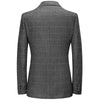 Men's Casual Notched Lapel Single-breasted Check Blazer