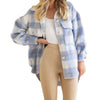 Plaid Mohair Coat Tweed Thick Jacket