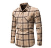 Men Long Sleeve Flannel Plaid Casual Shirts, S-2XL