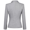 Female Professional Formal Solid Color Suit Two Button Notched Lapel Suit (Blazer and Pants)