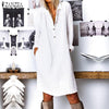 Autumn Fashion Solid Long Shirt Dress