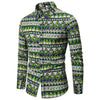 Men's Printed Long Sleeve Shirt Traditional Dress Shirt