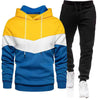 Sports Suit Men's 2022 Autumn Winter Oversize Hooded Sweater Pants Color blocking 2-piece suit Light board