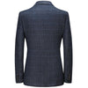 Men's Casual Notched Lapel Single-breasted Check Blazer