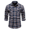 Men's Button Down Regular Fit Long Sleeve Plaid Casual Shirts