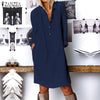 Autumn Fashion Solid Long Shirt Dress