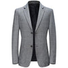 Men's Casual Notched Lapel Single-breasted Check Blazer