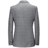 Men's Casual Notched Lapel Single-breasted Check Blazer