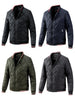 Men Quilted Jackets High Quality Vintage Baseball Coat