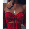 Sexy Bikini Off Shoulder Smocked Mini Dress Summer Beach Wear Dresses Women Bandage Swimming Strapless Vestido Femme New SJ5355V