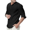 Mens Linen Cotton Henley Shirt