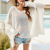 Womens Batwing Open Knit Sweater