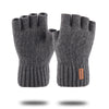 Knitted Fingerless Gloves Winter Thicken Warm Touch Screen Gloves Unisex Outdoor Stretch Elastic Warm Half Finger Cycling Gloves