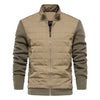 Men's Zipper Cotton Jacket Business Casual Coat Knit Sleeves