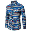 Men's Printed Long Sleeve Shirt Traditional Dress Shirt