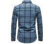 Men Long Sleeve Flannel Plaid Casual Shirts, S-2XL