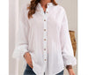 Cotton Linen Button Long Sleeved Shirt