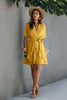 V Neck Ruffled Hem Wrap Dress