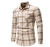 Men Long Sleeve Flannel Plaid Casual Shirts, S-2XL